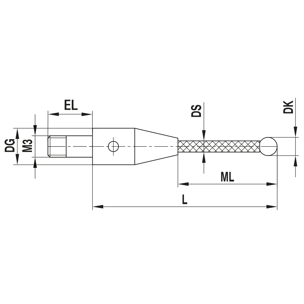 Drawing of product TC M3 S30 05 040